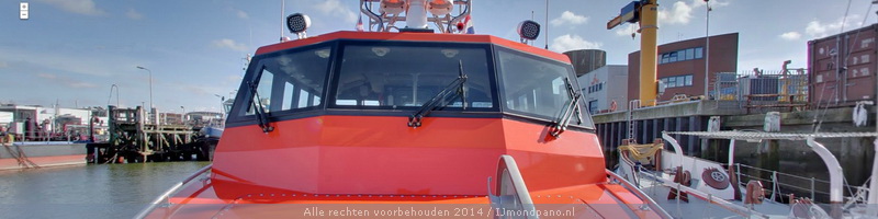 Nieuwe reddingboot Nh1816 en hoofdkantoor KNRM, IJmuiden